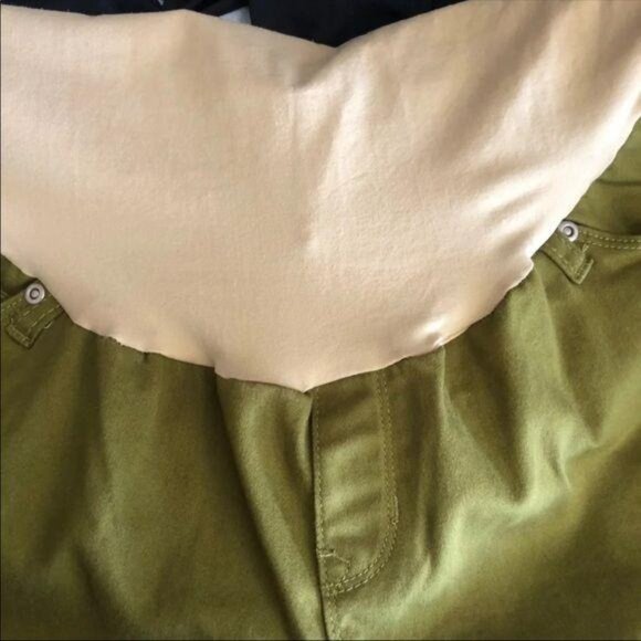 Maternity Pants Straight Legs Belly Band Dark green Pants Size 2XL - Picture 7 of 14